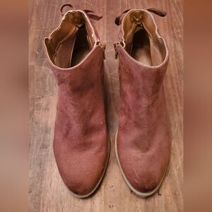 Chic Suede Ankle Boot in Rich Brown